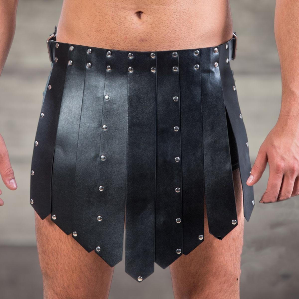 Gothic Men Gladiator Costume Roman gladiator skirt with harness PU Leather harness gifts Suitable for Women of All Ages for him