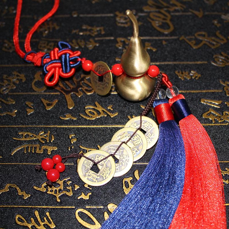 

Латунная тыква, подвеска для автомобиля, чистая медь, может быть скрыта мужчинами и женщинами, подвеска для автомобиля с монетами пяти императоров, металлические изделия ручной работы, ретро стиль