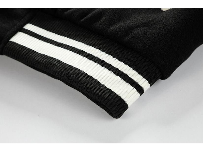Men's Autumn/Winter Fashion Baseball Jacket - Wool & PU Sleeve Casual Outerwear