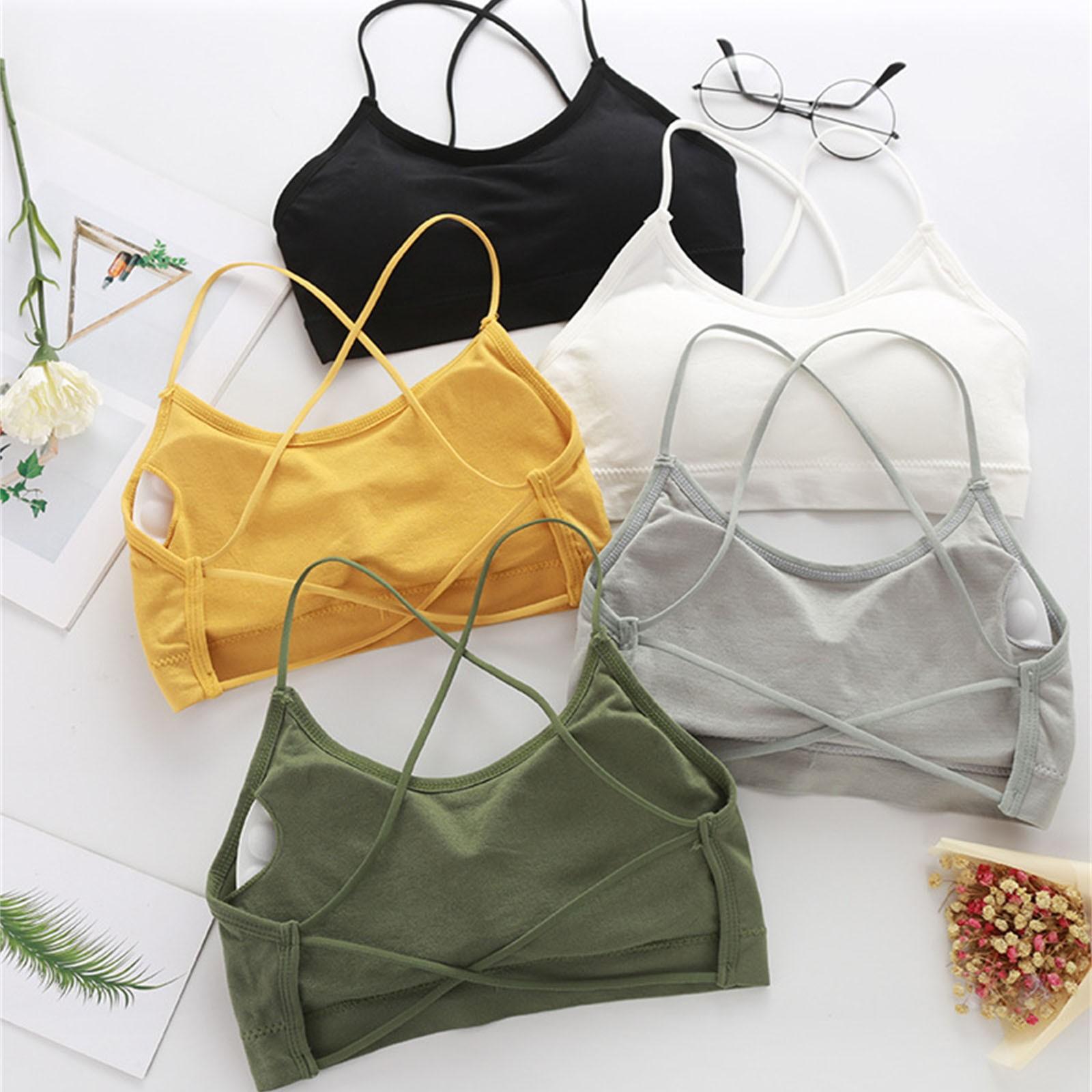 

Cross Beauty Backless Undershirt With Bra Pads Wrap Chest Anti-glare Busting Bottoming Underwear Girls One Size зелений