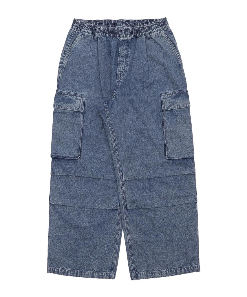 WEGO Denim Easy Cargo Size Lightly Denim Finish Men's Pants, L,