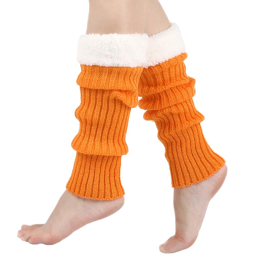 1 Pair Velvet Warm Woolen Sock Cover Knitted Pile Socks Leg Warmers Mao Mao New Year Foot Cover Christmas Socks Cover