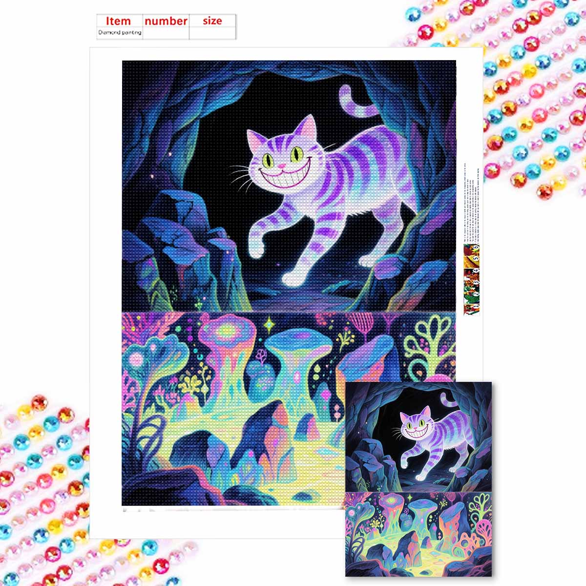 

Алмазная мозаика Красочная алмазная живопись Алиса в Стране чудес Полная круглая вышивка Мультяшные креативные хобби Декор для стен Round 20x30cm