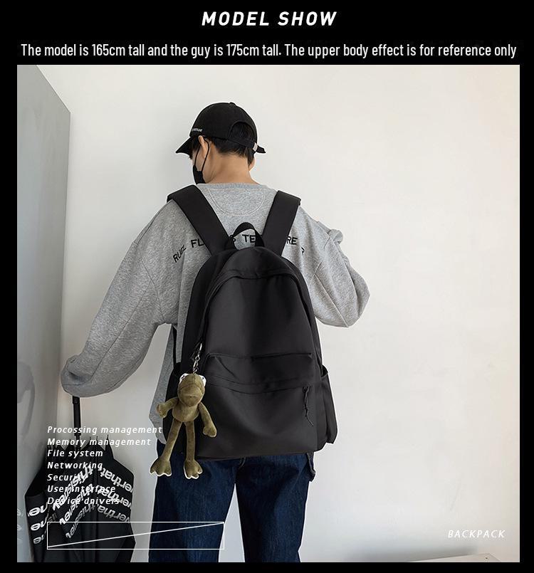 Farbverlauf College-Rucksack: Hongkong-Stil, Großes Fassungsvermögen, Nylon, Spritzwassergeschützt, Schultertasche für Herren.