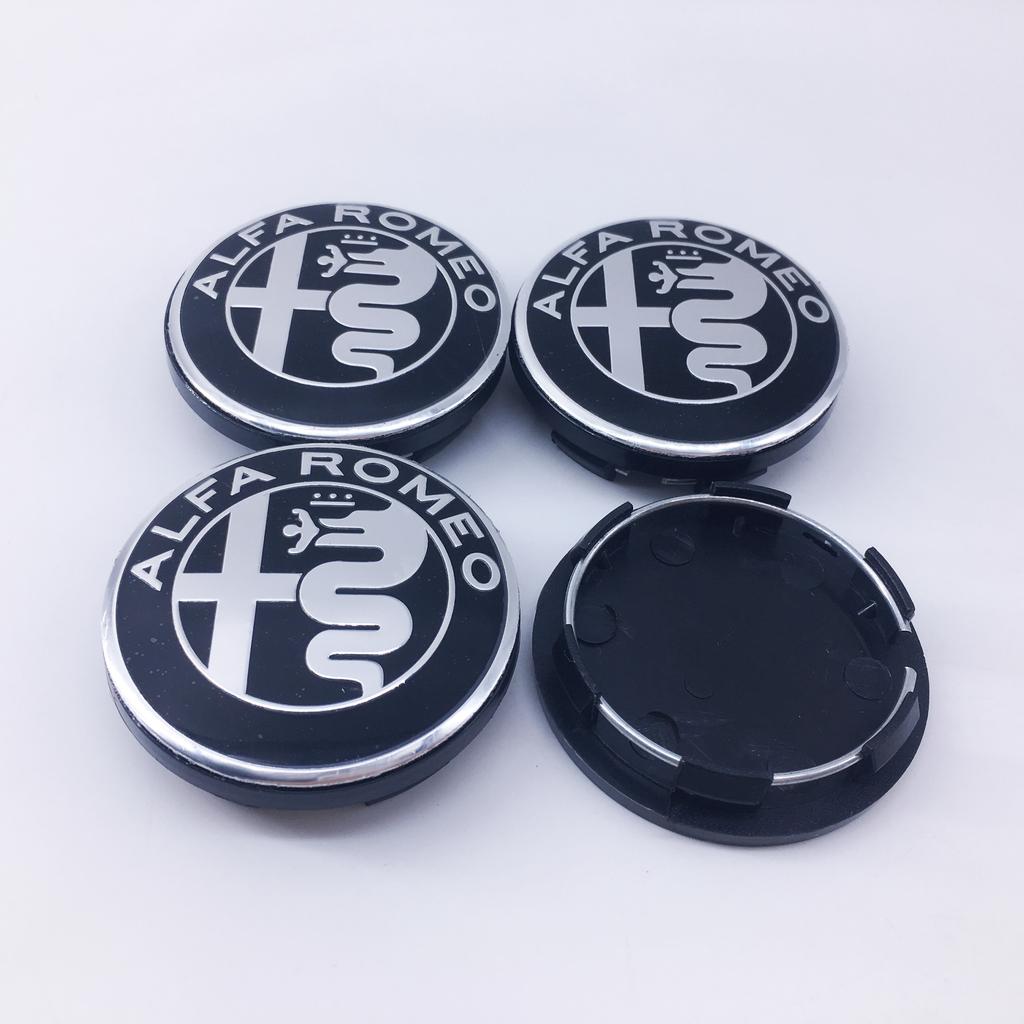 QCYZR1 4pcs 50MM new blakc For Alfa Romeo Giulietta GT Car Wheel Hub Logo Modification Wheel Hub Cover Decoration Mito Brera Giulia F1