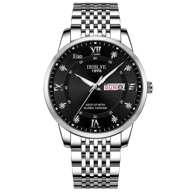 

Мужские светящиеся водонепроницаемые модные часы с двойным календарем и прочным ремешком