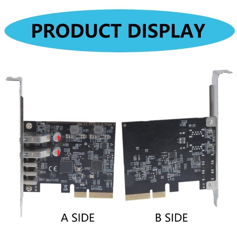 Highly Speed USB3.2 Gen 2 PCIE 4X 5 Port Adapter Card with Type A &Type C Interfaces for Widely Use PCIe Converters