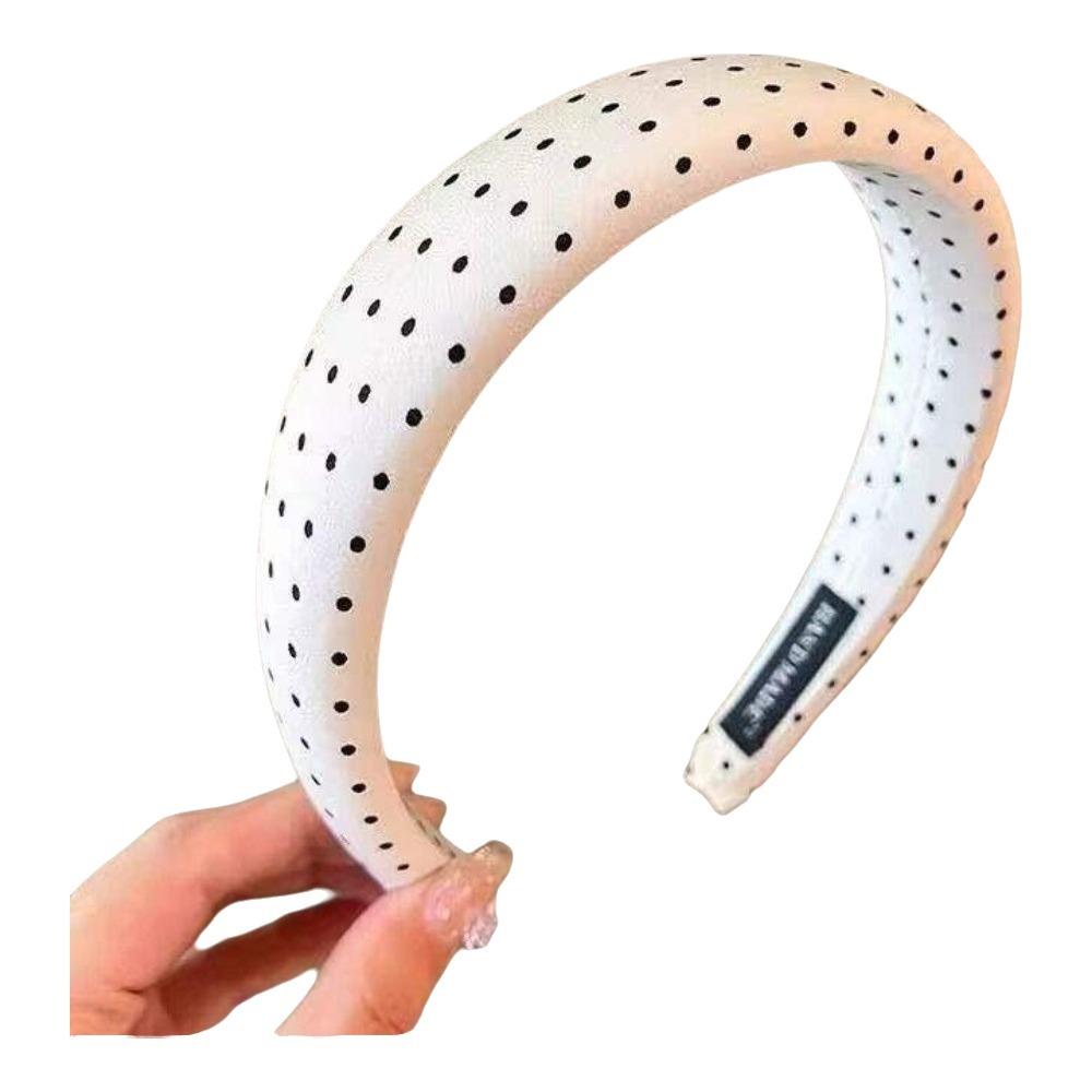 Black White Color Polka Dot Headband Non-Slip Temperament Hair Band Fashion Wide Headband  Casual