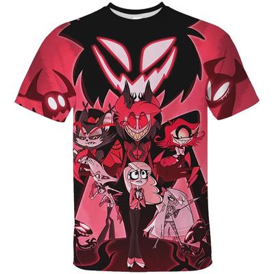 Camisetas para niños Hazbin Hotel Estampadas Verano Manga Corta para Hombre y Niños Moda Callejera Adulto Niño Ropa