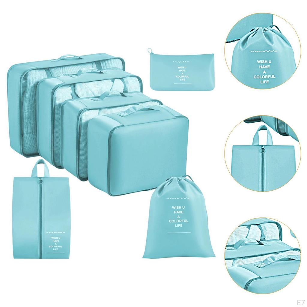 Packing Cubes for Suitcase Luggage Organizers Camping Travelling 7 Piece Beige