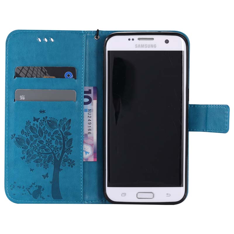 PU Leather Wallet Case For Samsung Galaxy S3 S4 S5 S6 S7 Edge Plus I9300 I9500 I9600 Card Stand Flip Case Phone Cover Coque