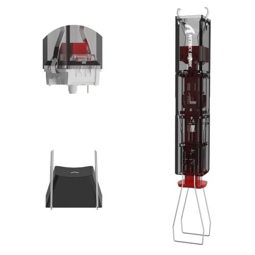 ATTACK SHARK KS02 Keycap Puller & Shaft Puller 2-in-1, Adjustable 304 Stainless Steel Keycap Remover for Keyboards, Transparent, Hot Swap, DIY, Heat E