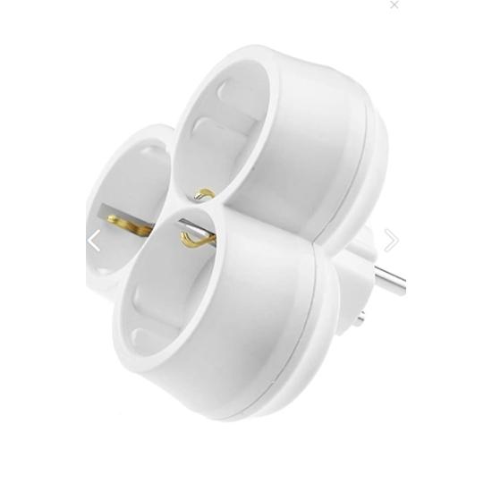 

3 lü Topraklı Papatya Golyat Fiş Priz