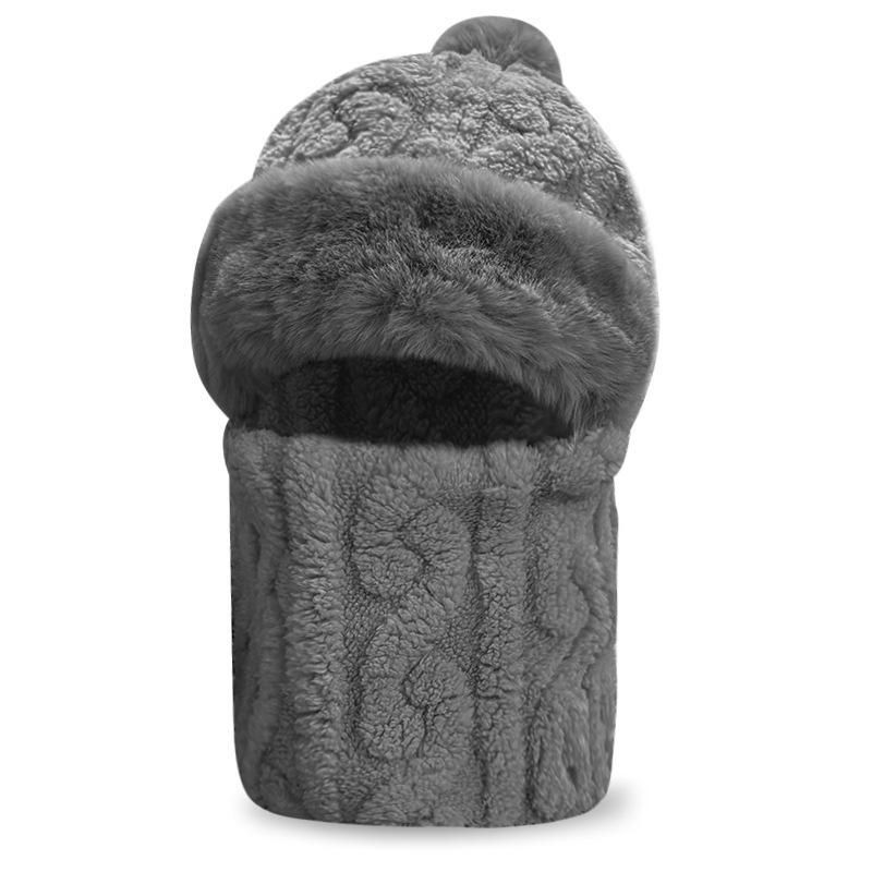 Winter Ear-Protecting Windproof Hat, Outdoor Cycling Neck Gaiter & Mask Integrated Hat, Fleece-Lined Warm Pullover Hat