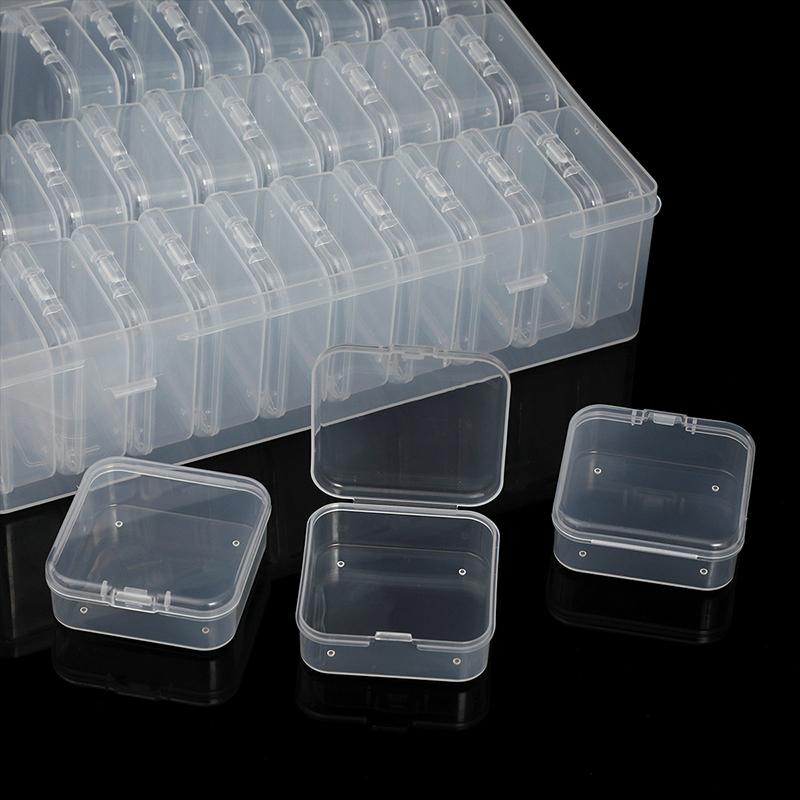 Bead Organizer Box Small Clear Plastic Bead Rhinestone Storage Containers with Hinged Lid for Storage Small Items Crafts Jewelry