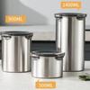 Storage Jars 500/900/1400ml Stainless Steel Sealed Container Jar Kitchen Barrel Organizer For Fresh Grain Vegetable Coffee