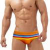 Men's Fashion Pride Day Swimming Briefs Low Waist Plus Size Summer Beach Wear