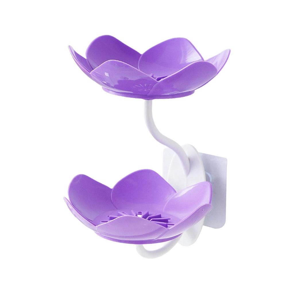 Drain Soap Tray Double Layer Wall Mounted Soap Box for Balcony Tubs Bathroom