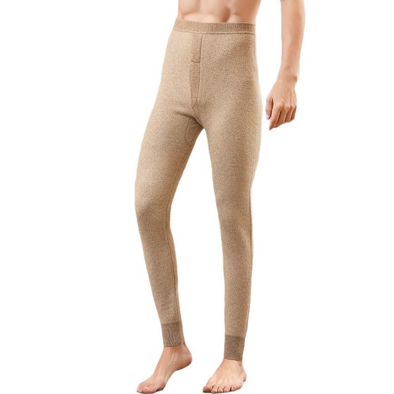 Unisex High-Waisted Wool Blend Pants - Thick, Heat-Generating, Slim-Fit Inner Layer for Warmth