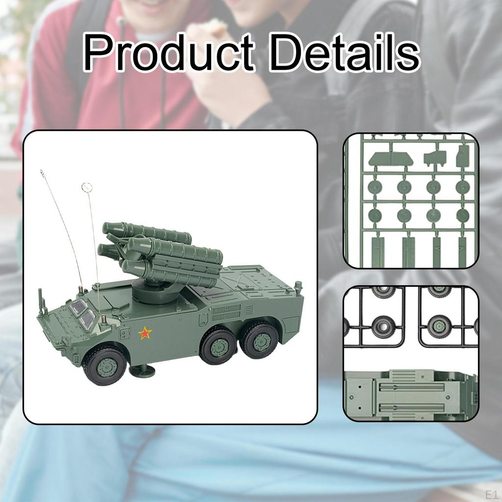 1/72 Armored Vehicle Building 4D Assemble Simulation Tabletop Decor Transport Truck Toy for