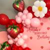 Strawberry Party Decoration Balloon Garland Kit for Girls 1st 2nd Birthday Party Supplies Strawberry Theme Decoration