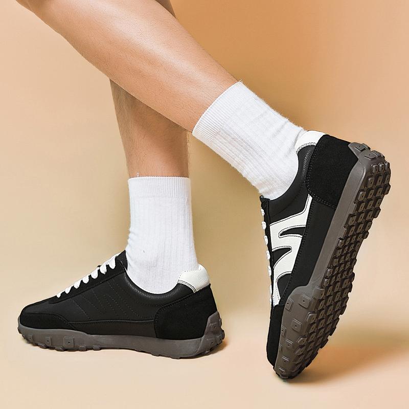 Fashion Designer Men Sneakers Vintage Genuine Leather Male Casual Shoes Lace Up All-match Male Flat Walking Shoes Luxury Men Trainers