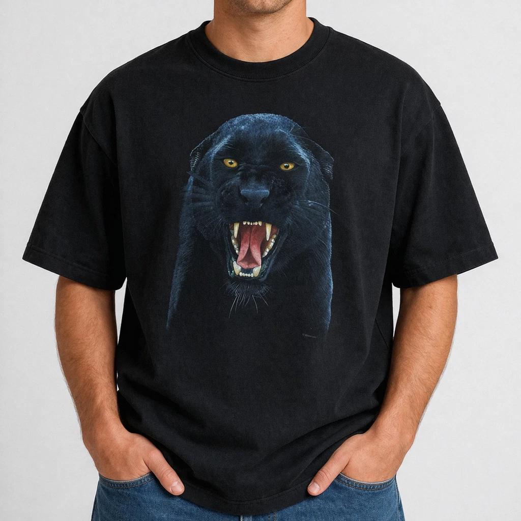 Vintage 90s Panther Animal Nature Graphic T-Shirt Black Unisex S-3XL L