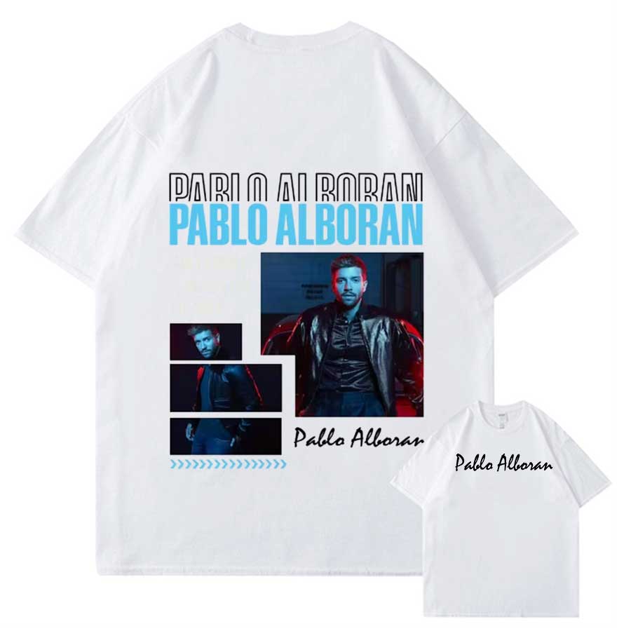 

Summer Pablo Alborán Global Tour T Shirt for Unisex Women Hiphop Streetwear Oversized Tops TShirt L