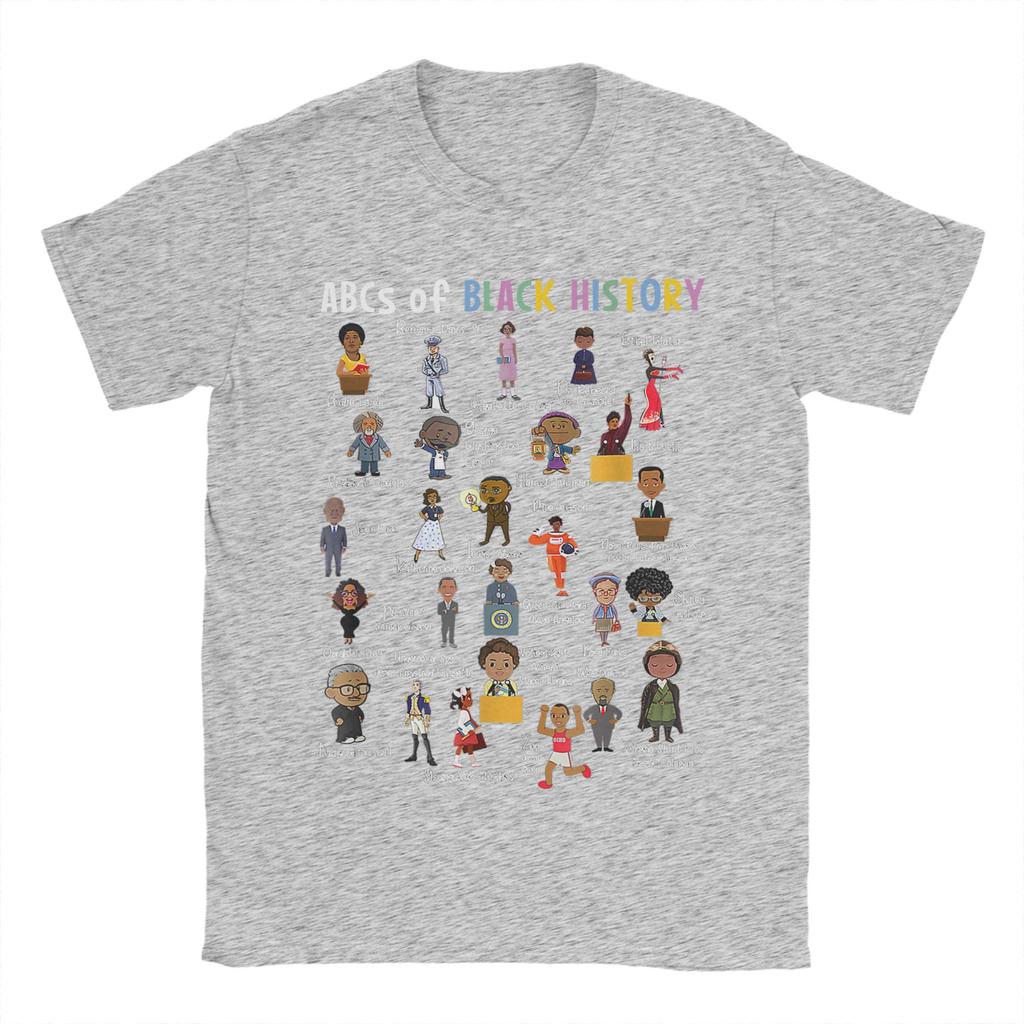 Harajuku T Shirt Summer ABCs Of Black History Month Juneteenth Day Black TShirtsCotton Tee Shirt for Unisex Awesome Plus Size Tops
