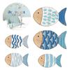 5 Buc/Set Decor de Perete din Lemn cu Pești Școală de Pești Plajă Casă de Lac Artă de Perete pentru Baie Temă Nautică Coasta Oceanului Ornament Agățat