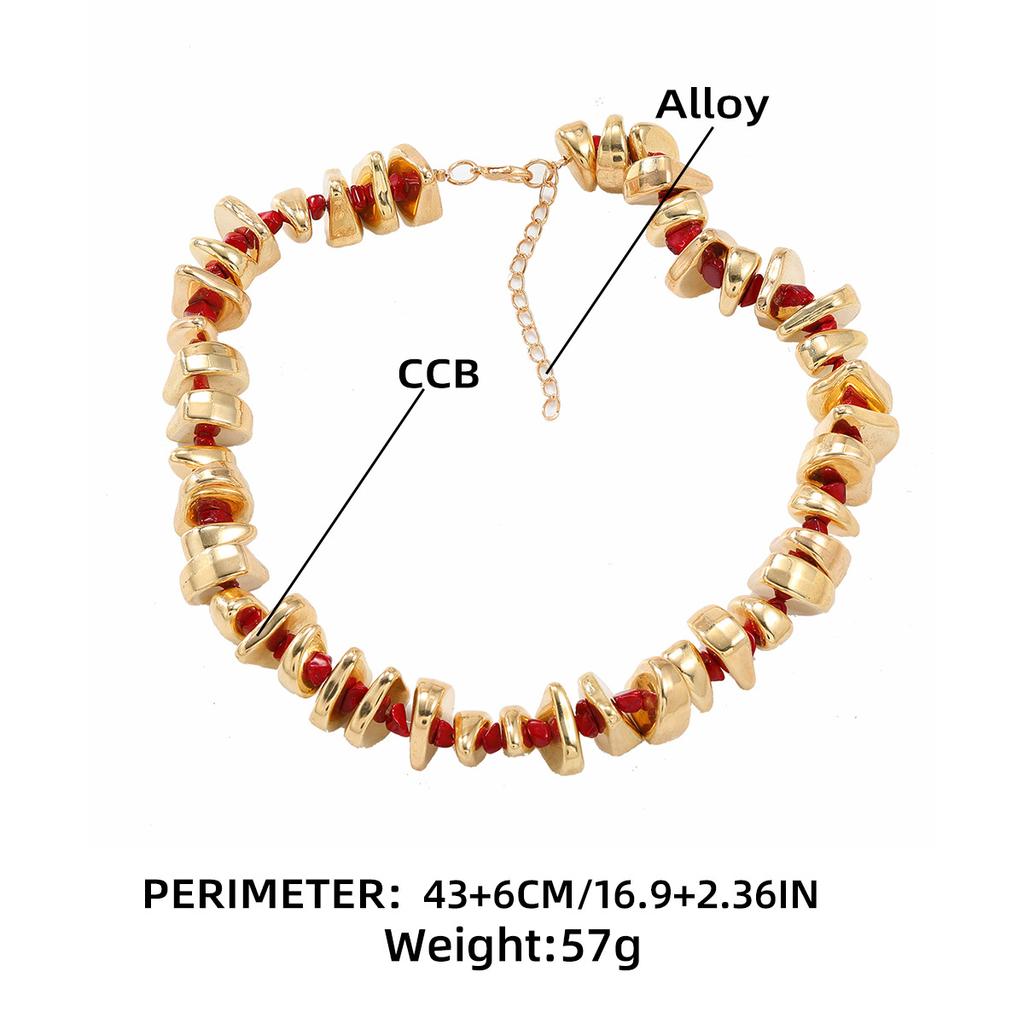 Vintage 2024 Golden New Acrylic Stone Beads Splicing Bracelet And Necklace Set For Women Fashion Jewelry Holiday Party Gifts