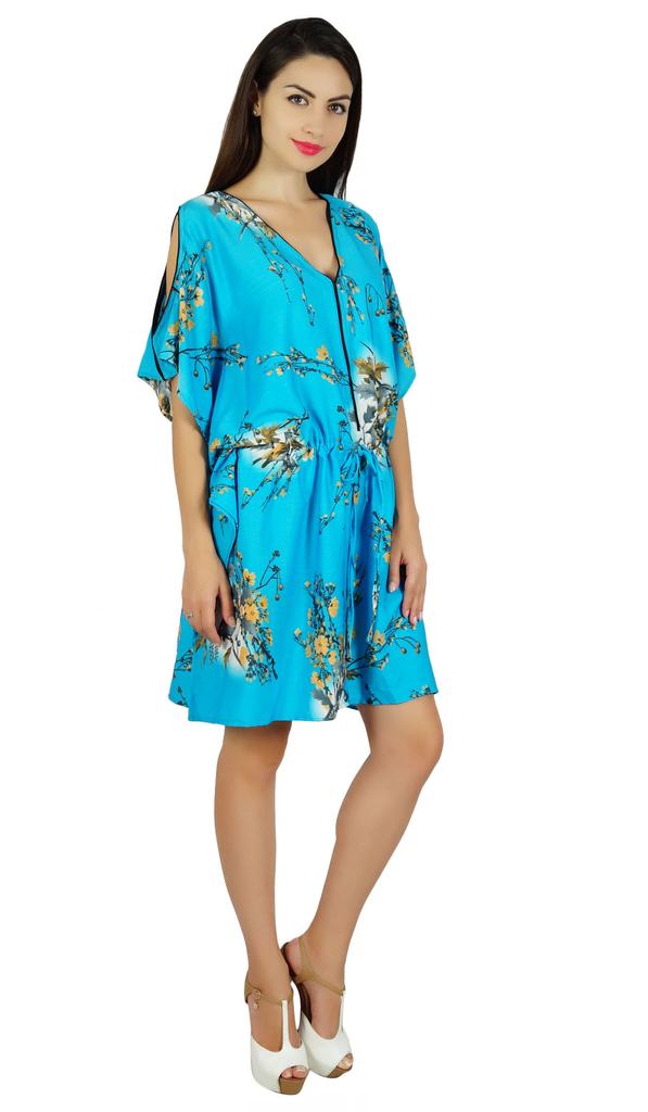 Bimba Women Short Shoulder Kaftan Casual Caftan Drawstring Waist Beach