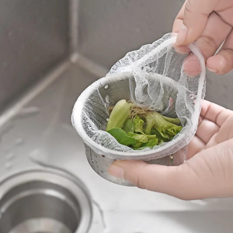 30-300Pcs Disposable Kitchen Sink Filter Sewer Drain Anti-blocking Garbage Bag Pool Leak Mesh Bag Mesh Strainer Sink Garbage Net