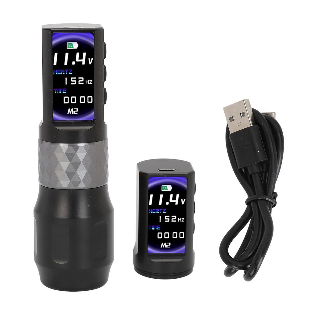 Kit Mașină de Tatuat Wireless Baterie Duală 2000mAh Display Colorat LED Mașină Rotativă de Tatuat Alimentare