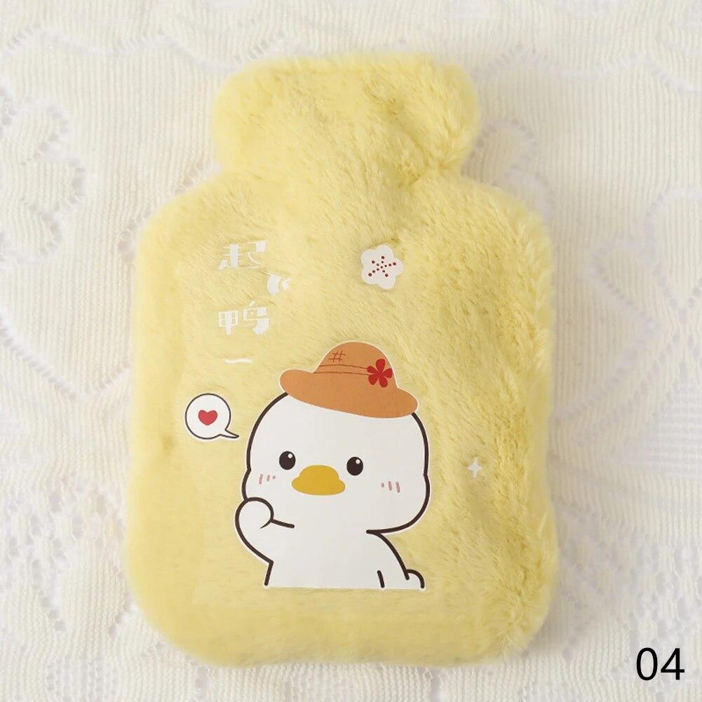 Cute Hot Water Bottle Bag for Girls Plush Shoulder Hand Warmer Heat Pack Warm Belly Instant Hot Pack Winter Water Heating Pad