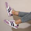 Women's Leather Color-Blocked Breathable Flat Lightweight Casual Running Sports Shoes, Available In Large Sizes.