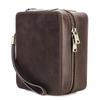 Retro Crazy Horse Genuine Leather Travel Storage Box for Glasses, Watches, and Jewelry - Drop-Proof and Multifunctional