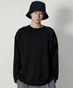 Deumakeu Crew Neck Boxy Fit Long Sleeve T-Shirt Solid Black Ver3
