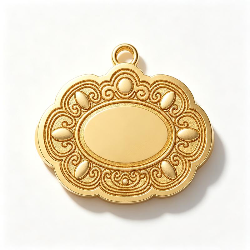 West Lake CC Red Chamber Spirit Luxury Metal Carved Jade Pendant Pin