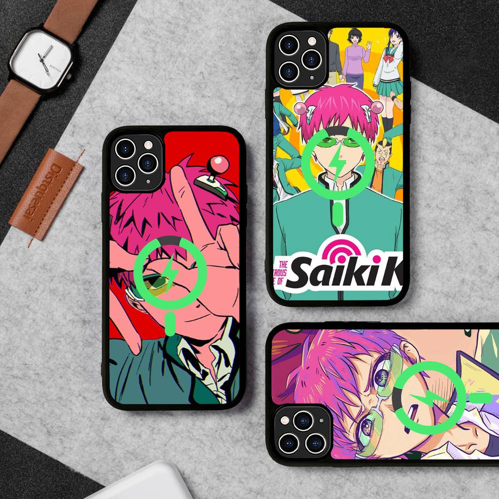Anime Saiki Kusuo Magnetic Matte Phone Case For IPhone 16 17 15 14 13 12 11 For Magsafe Wireless Charge Cover
