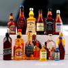 Mini Resin Wine Bottle Micro Landscape DIY Phone Case Decoration Cream Small Liquor Bottle Keychain Pendant Beer Bottle Craft Supplies 6Pcs