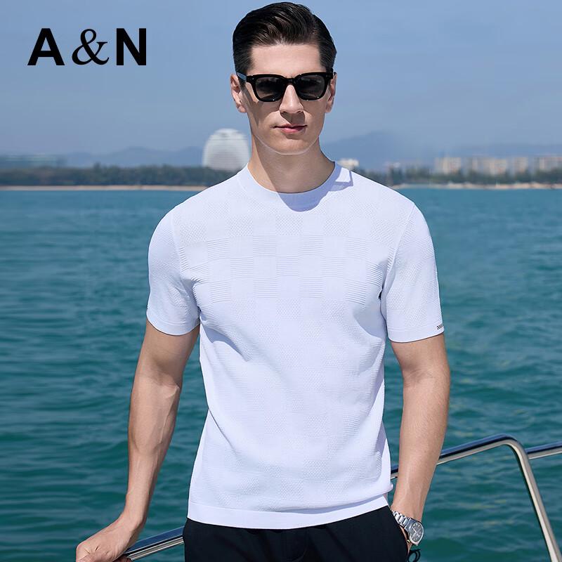 Men's Ice Silk Jacquard Short Sleeve T-Shirt