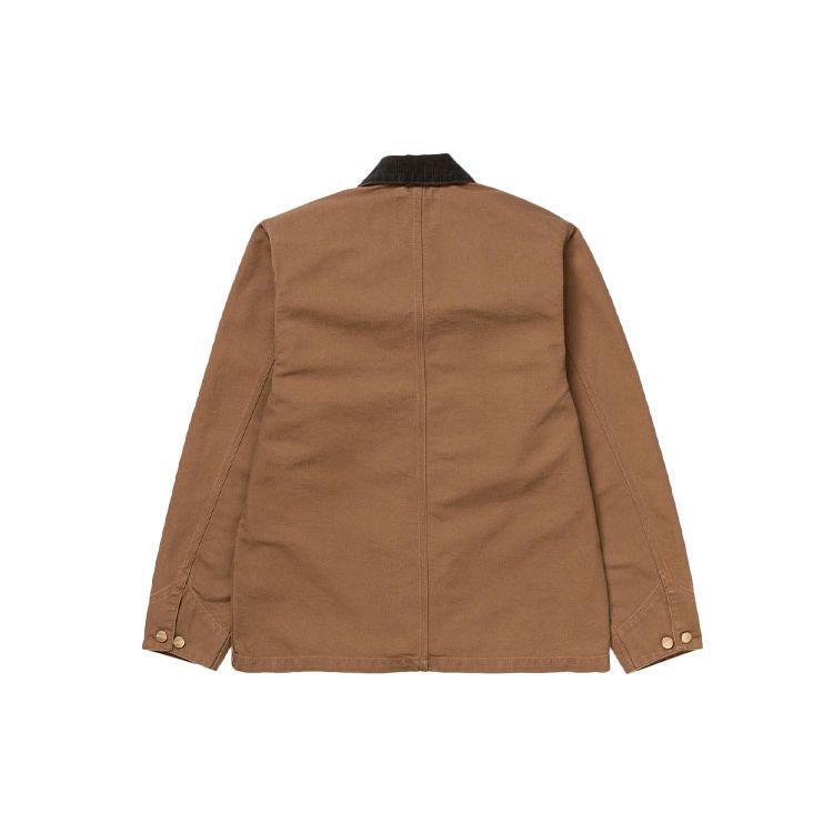 Carhartt WIP SS21 Michigan Jacket Classic American Vintage Solid Color Pocket Label Logo Corduroy Collar Michigan Work Jacket I026480-HZ-02