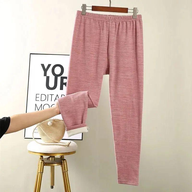 

Plus Size Women s High Waist Thermal Fleece Pants - Seamless, Elastic, Warm Base Layer 1XL recommended for 80-115 jin