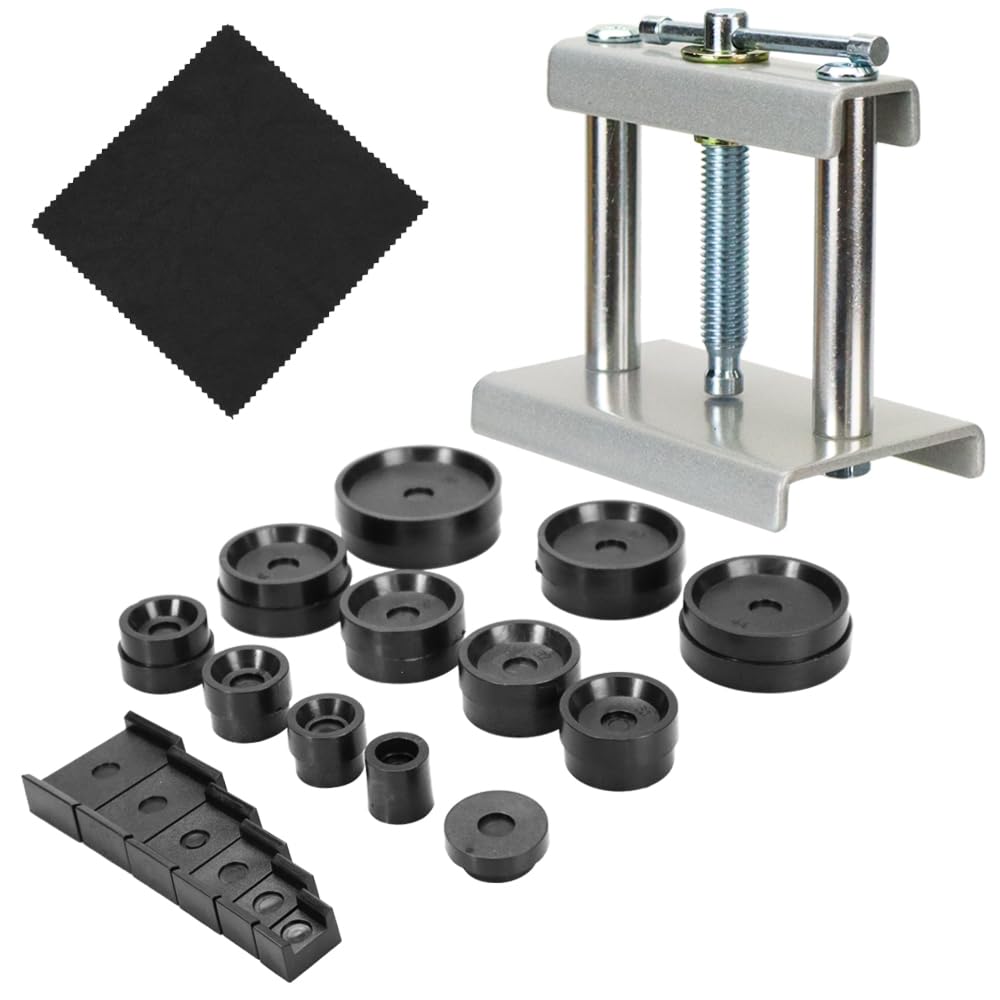 

Watch repair tool kit, case back closing tool, repair, replacement, self-maintenance, 18 types of adapters, manual press machine.