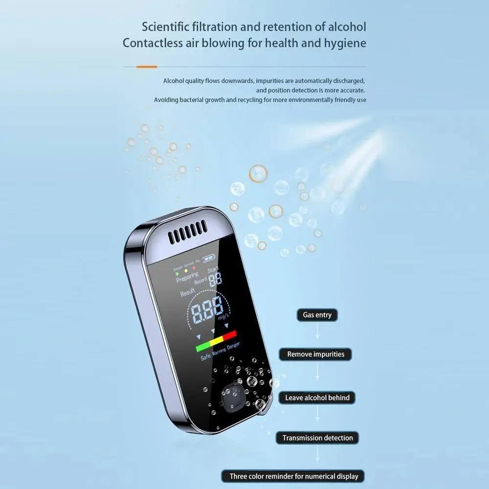 Digital Breath Alcohol Tester Gas Detector Professional Breathalyzer With LCD Display USB Rechargeable Electronic Alcohol Tester