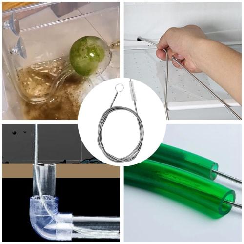 TORMEN 59-inch Pipe Cleaning Long Brush, 1.5m Flexible Drain Spring, Portable Nylon Straw Brush for Mouthpieces and Pipes (White)