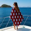 Burgund & Blau Polka Dots Schnelltrocknendes Badetuch Mikrofaser Strandtuch - leicht Gewicht Schwimmen Camping Yoga Strand Out