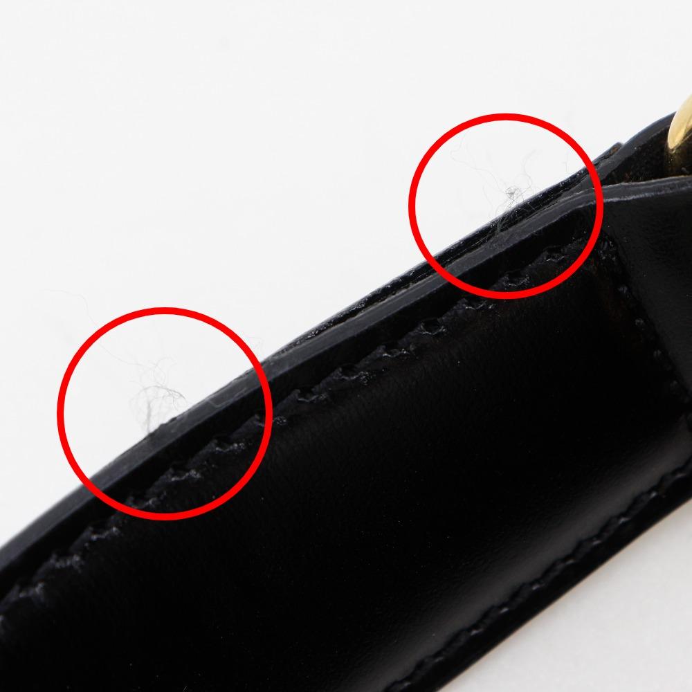 CELINE logo Shoulder Bag vintage black Calfskin Women Used