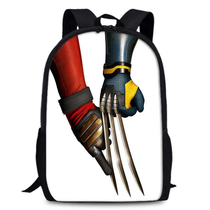 Deadpool And Wolverine Backpack Durable Oxford Fabric 15-inch Student Bag